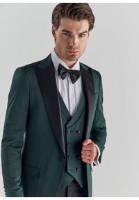 Pako Lorente - Zielona marynarka smokingowa P22SF-3S-005-Z-S. Okazja: na wesele, na ślub cywilny. Kolor: zielony. Materiał: wiskoza, poliester