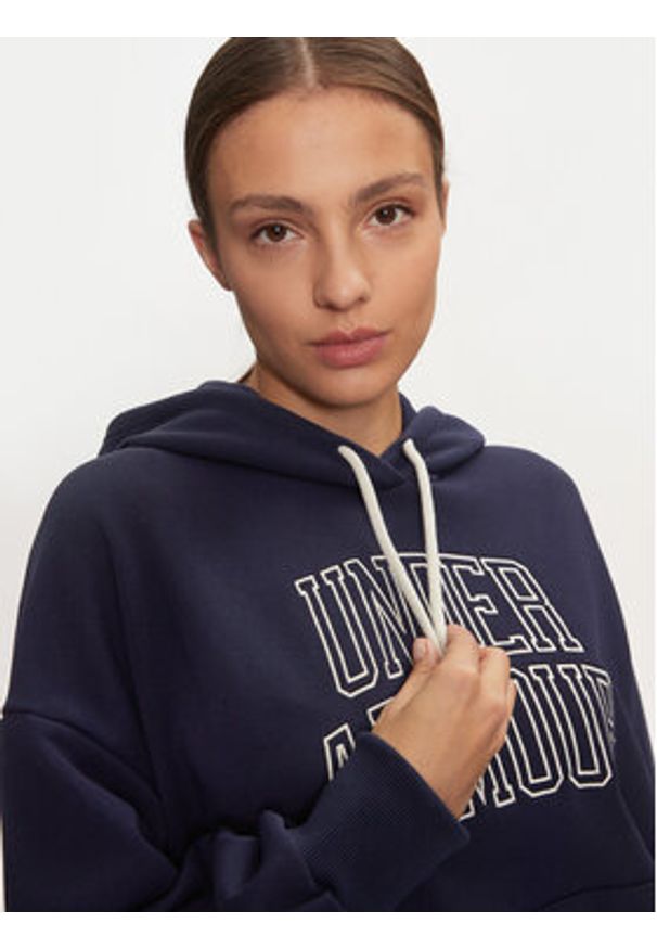 Under Armour Bluza UA Icon Heavyweight 1386494 Granatowy Oversize. Kolor: niebieski. Materiał: bawełna