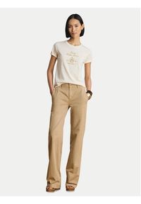 Lauren Ralph Lauren - LAUREN RALPH LAUREN T-Shirt 200P13943002 Kremowy Regular Fit. Kolor: kremowy. Materiał: bawełna #4