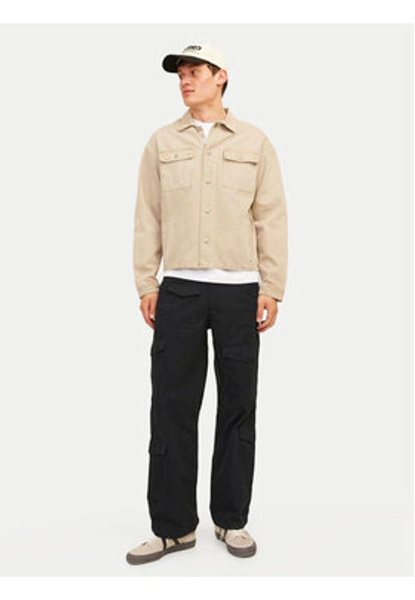 Jack & Jones Spodnie materiałowe Bill 12258307 Czarny Relaxed Fit. Kolor: czarny. Materiał: bawełna