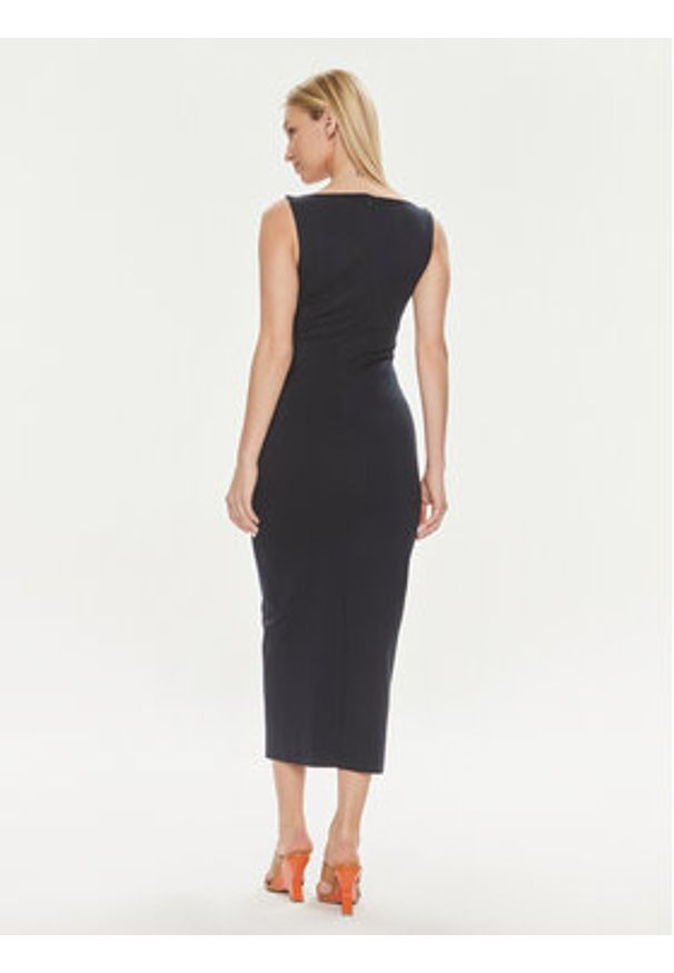 ViCOLO Sukienka codzienna TB0109 Granatowy Slim Fit. Okazja: na co dzień. Kolor: niebieski. Materiał: bawełna, syntetyk. Typ sukienki: proste. Styl: casual