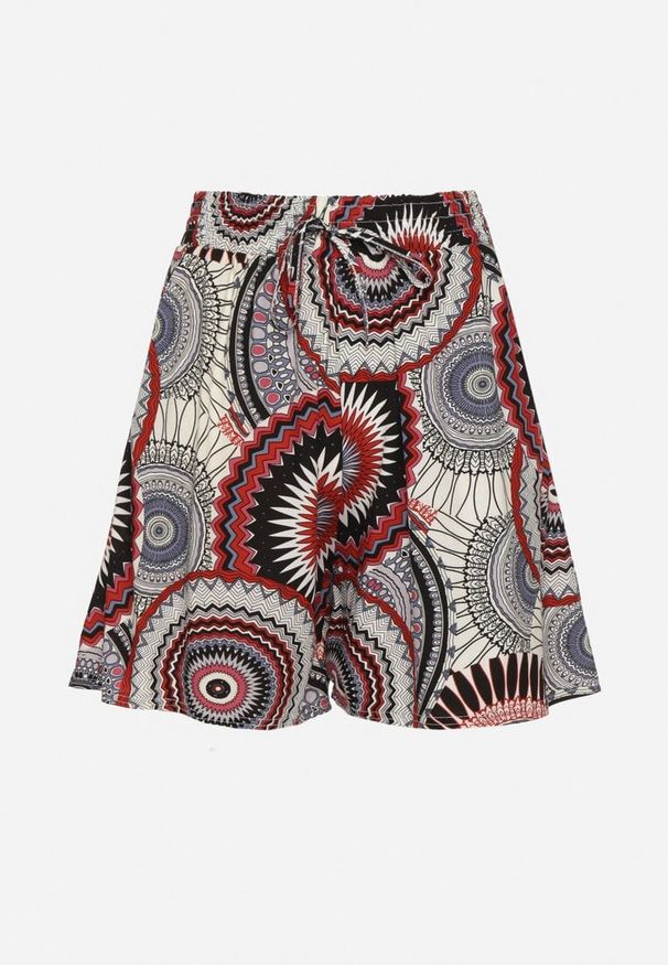 Born2be - Czarne Szorty z Bawełny ze Wzorem Boho Kolariela. Okazja: na spacer, na plażę, na co dzień. Kolor: czarny. Materiał: bawełna. Sezon: lato. Styl: boho