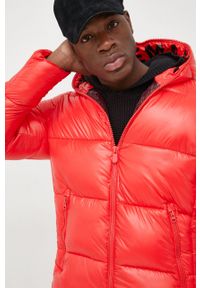 Save The Duck kurtka męska kolor czerwony zimowa. Okazja: na co dzień. Kolor: czerwony. Materiał: poliester, materiał, puch. Wzór: gładki. Sezon: zima. Styl: casual #4