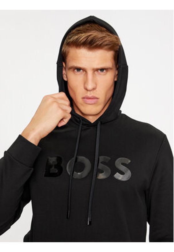 BOSS - Boss Bluza Scoody Mirror 50501222 Czarny Relaxed Fit. Kolor: czarny. Materiał: bawełna