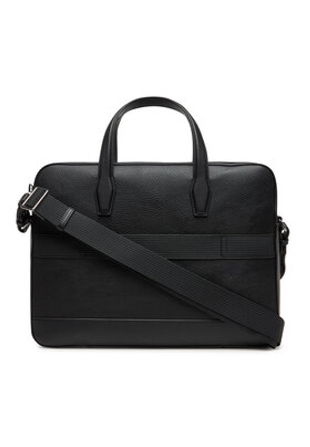 TOMMY HILFIGER - Tommy Hilfiger Torba na laptopa Th Central Slim Computer Bag AM0AM13484 Czarny. Kolor: czarny. Materiał: skóra