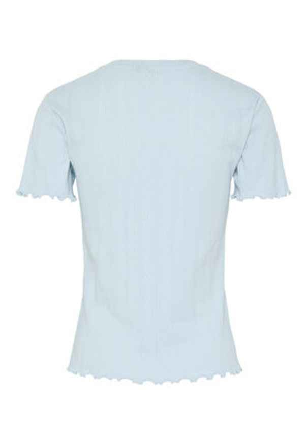Pieces T-Shirt Fia 17155480 Błękitny Regular Fit. Kolor: niebieski. Materiał: syntetyk