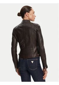 Serge Pariente Kurtka skórzana Louise Brązowy Slim Fit. Kolor: brązowy. Materiał: skóra #3