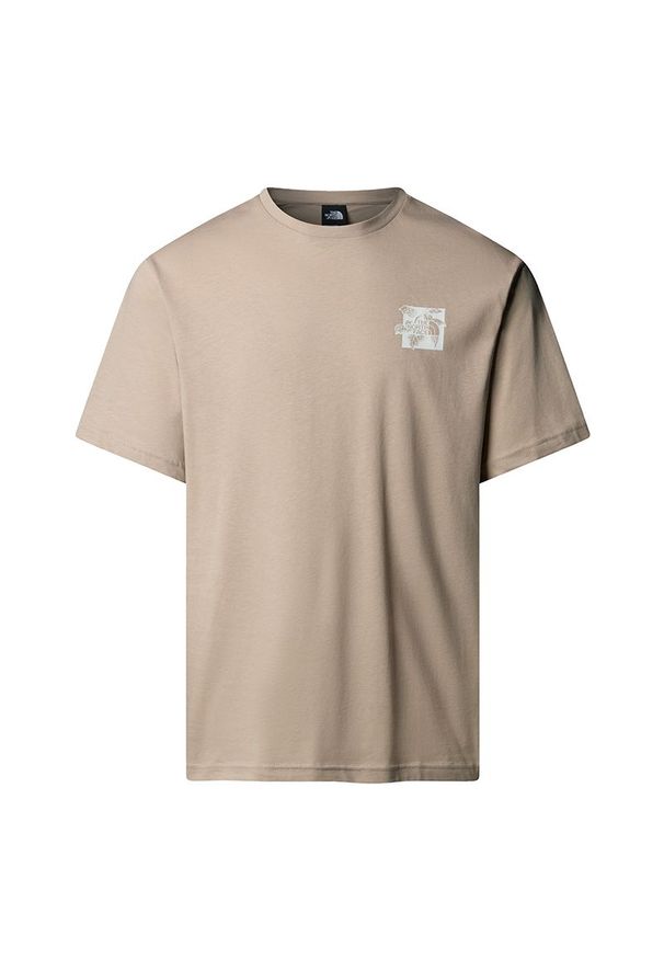 Koszulka męska The North Face Connect 0A8E3YBOX1 - beżowa. Kolor: beżowy. Materiał: bawełna. Długość rękawa: krótki rękaw. Długość: krótkie. Wzór: ze splotem