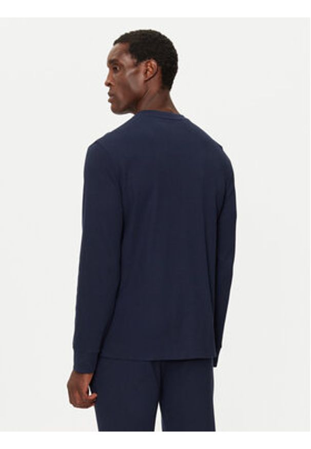 Polo Ralph Lauren Longsleeve 714950609002 Granatowy Slim Fit. Typ kołnierza: polo. Kolor: niebieski. Materiał: bawełna, syntetyk. Długość rękawa: długi rękaw
