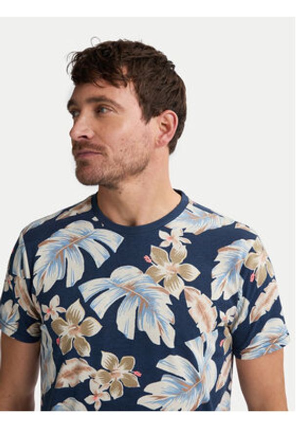 Petrol Industries T-Shirt M-1050-TSR655 Granatowy Regular Fit. Kolor: niebieski. Materiał: syntetyk