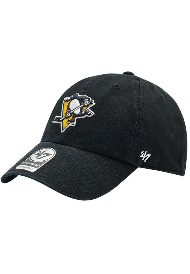 47 Brand - Czapka z daszkiem męska NHL Pittsburgh Penguins Cap. Kolor: czarny. Materiał: bawełna