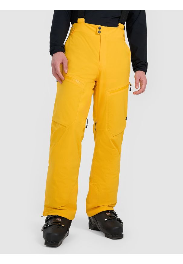 4f - 4F Spodnie narciarskie z szelkami membrana 15000 męskie - żółte XL. Kolor: żółty. Materiał: materiał. Technologia: Thinsulate. Sezon: zima. Sport: narciarstwo