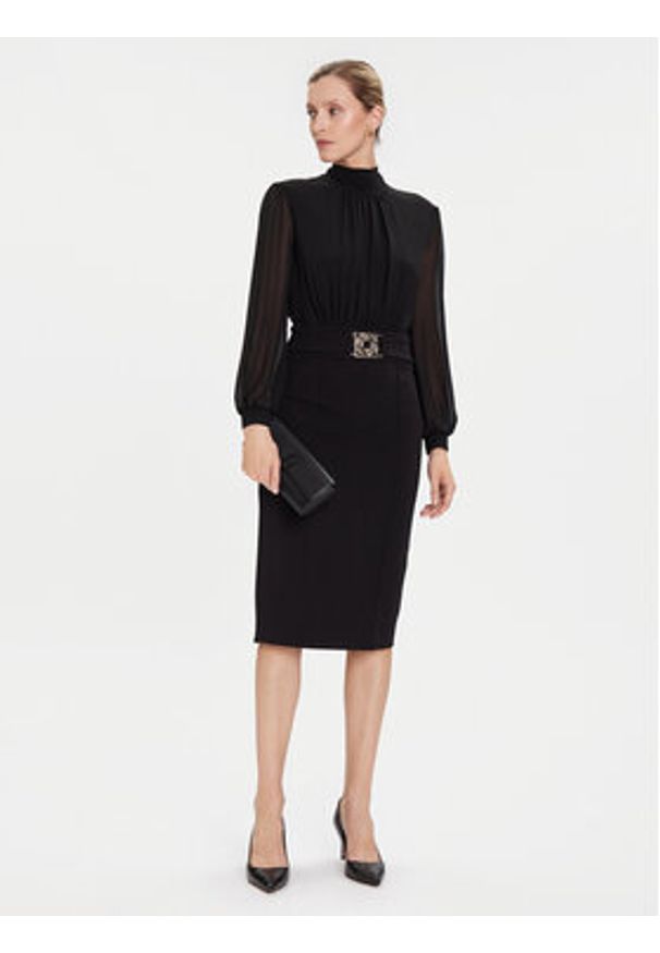 Rinascimento Sukienka koktajlowa CFC0126210003 Czarny Slim Fit. Kolor: czarny. Materiał: syntetyk. Styl: wizytowy