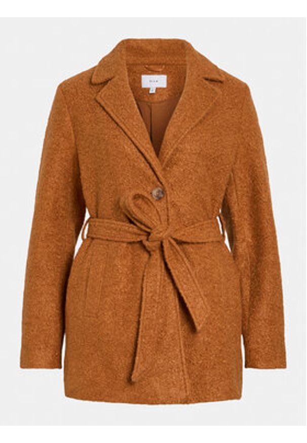 Vila Płaszcz przejściowy Tjekki 14094308 Brązowy Regular Fit. Kolor: brązowy. Materiał: syntetyk