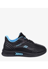 Casu - Czarne buty sportowe sznurowane casu 20y02/b. Kolor: czarny, wielokolorowy, niebieski