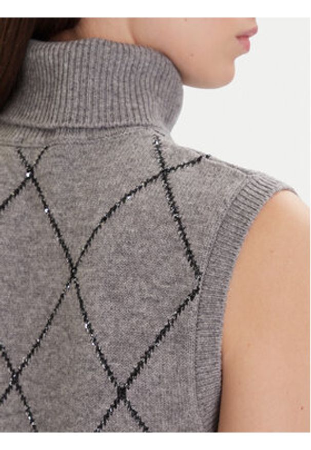 ViCOLO Golf 77069F Szary Regular Fit. Typ kołnierza: golf. Kolor: szary. Materiał: wełna