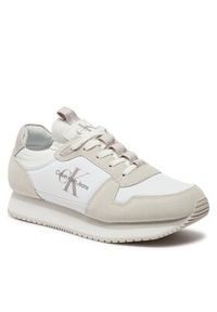 Calvin Klein Jeans Sneakersy Runner Sock Lace Up YM0YM00553 Biały. Kolor: biały. Materiał: materiał #5