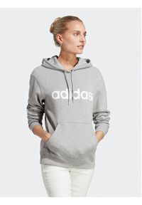 Adidas - adidas Bluza Essentials Linear Hoodie IC6884 Szary Regular Fit. Kolor: szary. Materiał: bawełna #3
