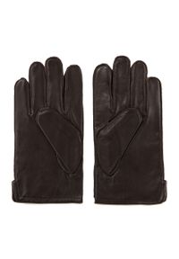Wittchen - Ocieplane czarne rękawiczki męskie ze skóry naturalnej ciemny brąz. Kolor: brązowy. Materiał: skóra. Styl: klasyczny #3