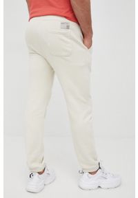 Sisley spodnie bawełniane męskie kolor beżowy gładkie. Kolor: beżowy. Materiał: bawełna. Wzór: gładki #2