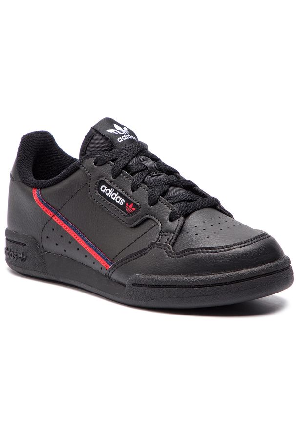 Adidas - Buty adidas - Continental 80 CG28214 Cblack/Scarle/Conavy. Okazja: na spacer. Kolor: czarny. Materiał: materiał, skóra. Szerokość cholewki: normalna