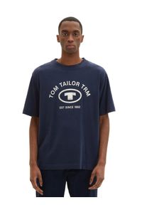 Tom Tailor T-Shirt 1035618 Granatowy Regular Fit. Kolor: niebieski. Materiał: bawełna
