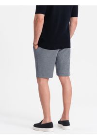 Ombre Clothing - Męskie spodenki wykonane z dwukolorowej melanżowej dzianiny - granatowe V1. Okazja: na co dzień. Kolor: niebieski. Materiał: dzianina. Wzór: melanż. Styl: casual #8