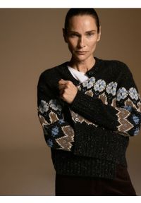 Reserved - Wzorzysty kardigan z wełną - wielobarwny. Materiał: wełna #1