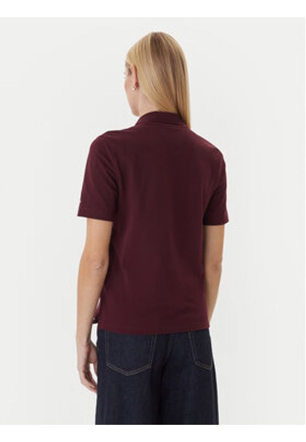 TOMMY HILFIGER - Tommy Hilfiger Polo Gold Crest WW0WW47315 Bordowy Regular Fit. Typ kołnierza: polo. Kolor: czerwony. Materiał: bawełna