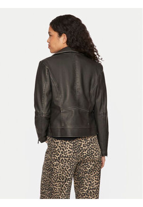 Vila Kurtka z imitacji skóry Cara 14098830 Czarny Regular Fit. Kolor: czarny. Materiał: skóra