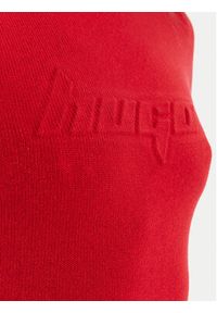 Hugo - HUGO Sukienka dzianinowa Sbloggy 50543324 Bordowy Regular Fit. Kolor: czerwony. Materiał: syntetyk, wiskoza