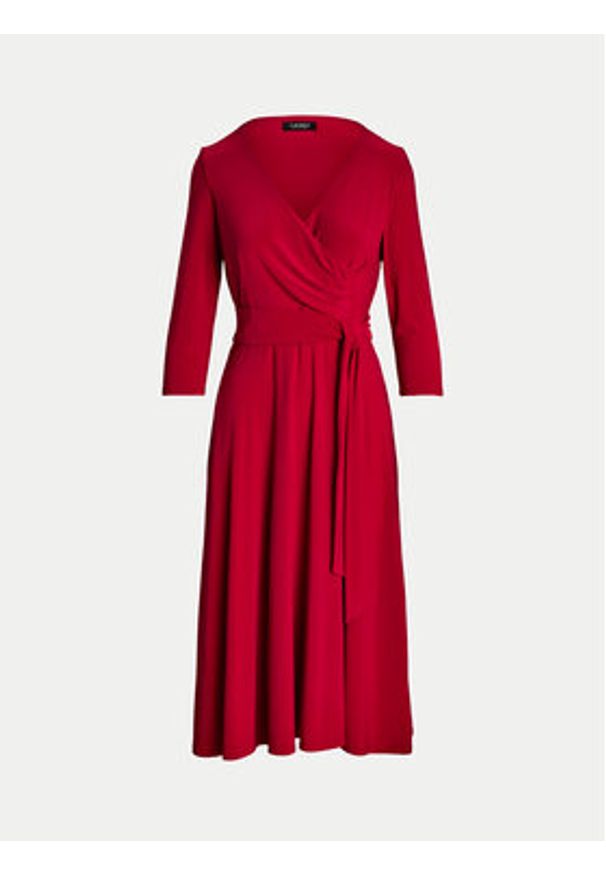 Lauren Ralph Lauren - LAUREN RALPH LAUREN Sukienka codzienna 250769904040 Czerwony Regular Fit. Okazja: na co dzień. Kolor: czerwony. Materiał: syntetyk. Typ sukienki: proste. Styl: casual