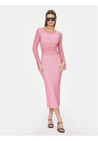 Patrizia Pepe Sukienka dzianinowa 8A1237/K173-X2CJ Różowy Slim Fit. Kolor: różowy. Materiał: wiskoza
