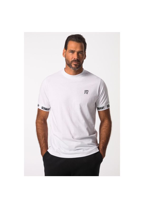 JAY-PI - Męski T-shirt FLEXNAMIC® piłka nożna rękaw 1/2 z nadrukiem Germany. Kolekcja: plus size. Kolor: biały. Materiał: materiał, poliester, bawełna. Wzór: nadruk. Sport: piłka nożna