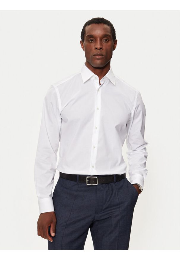 BOSS - Boss Koszula 50527198 Biały Slim Fit. Kolor: biały. Materiał: bawełna