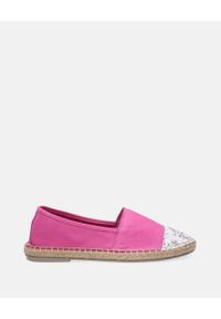 Venezia - RÓŻOWE ESPADRYLE ZE SKÓRY NATURALNEJ 69722Y001 BEAD F. Kolor: różowy. Materiał: skóra. Obcas: na obcasie. Wysokość obcasa: średni