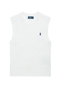 Polo Ralph Lauren Kamizelka 211971882001 Biały Slim Fit. Typ kołnierza: polo. Kolor: biały. Materiał: bawełna #5