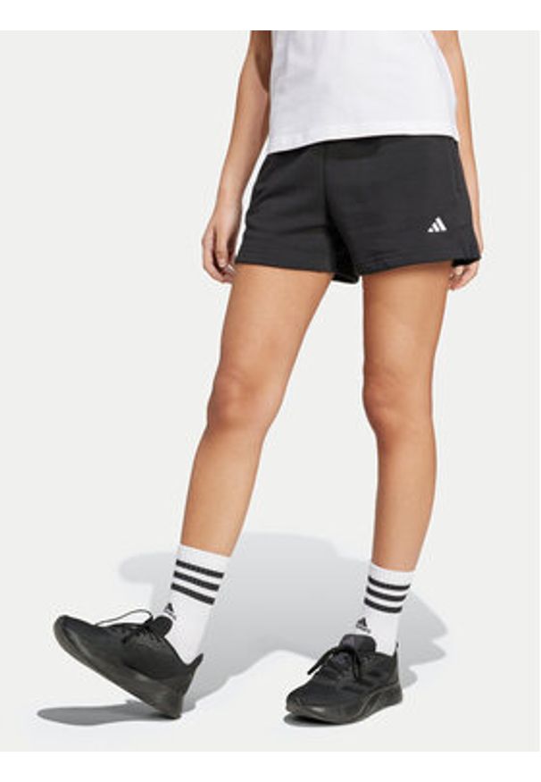 Adidas - adidas Szorty sportowe Essentials Small Logo JH3685 Czarny Loose Fit. Kolor: czarny. Materiał: bawełna