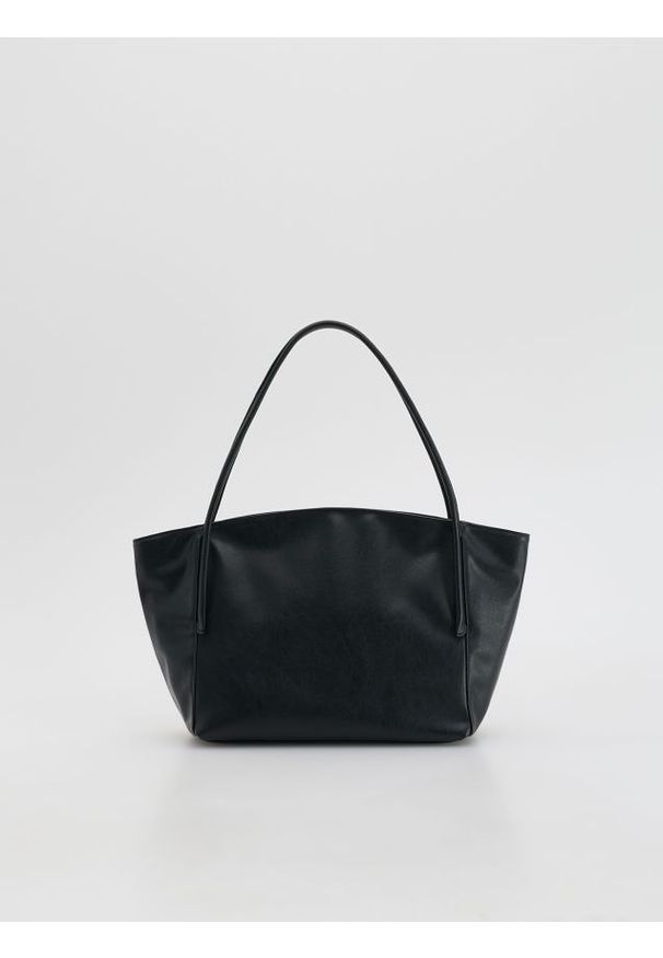 Reserved - Torebka shopper - czarny. Kolor: czarny. Materiał: skórzane