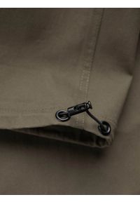 Ombre Clothing - Spodnie męskie z kieszeniami cargo i ściągaczem na dole nogawki - ciemnooliwkowe V1 OM-PACG-0189 - XXL. Kolor: oliwkowy. Materiał: bawełna, elastan #4
