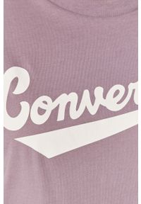 Converse - T-shirt. Okazja: na co dzień. Kolor: fioletowy. Materiał: bawełna, dzianina. Wzór: nadruk. Styl: casual #2