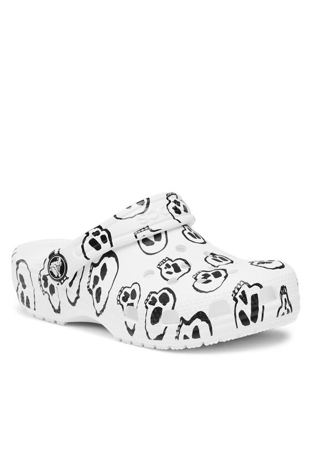 Crocs Klapki Crocs Classic Skull Print Clog Kids 209083 Biały. Kolor: biały. Wzór: nadruk