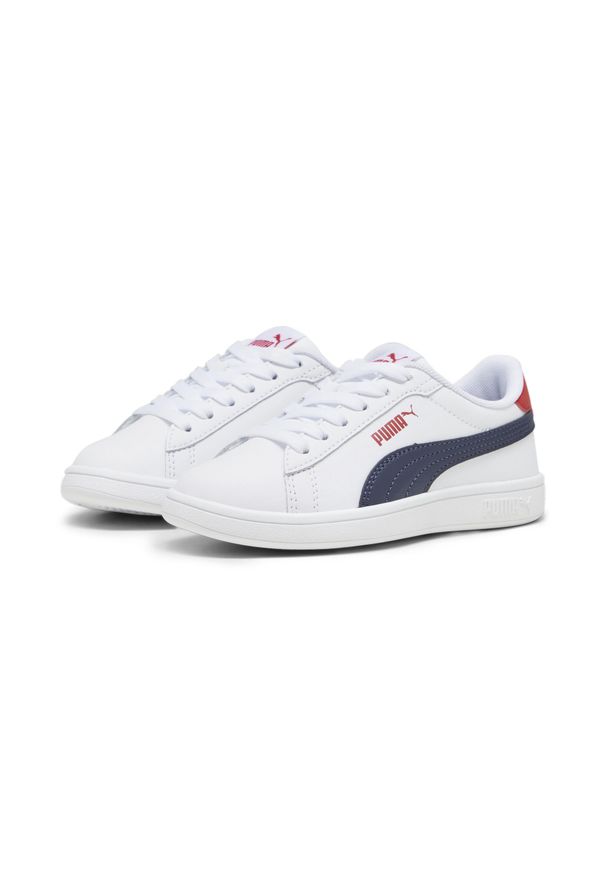 Puma - Dziecięce buty Smash 3.0 L PUMA White Navy For All Time Red Blue. Kolor: wielokolorowy, biały, niebieski