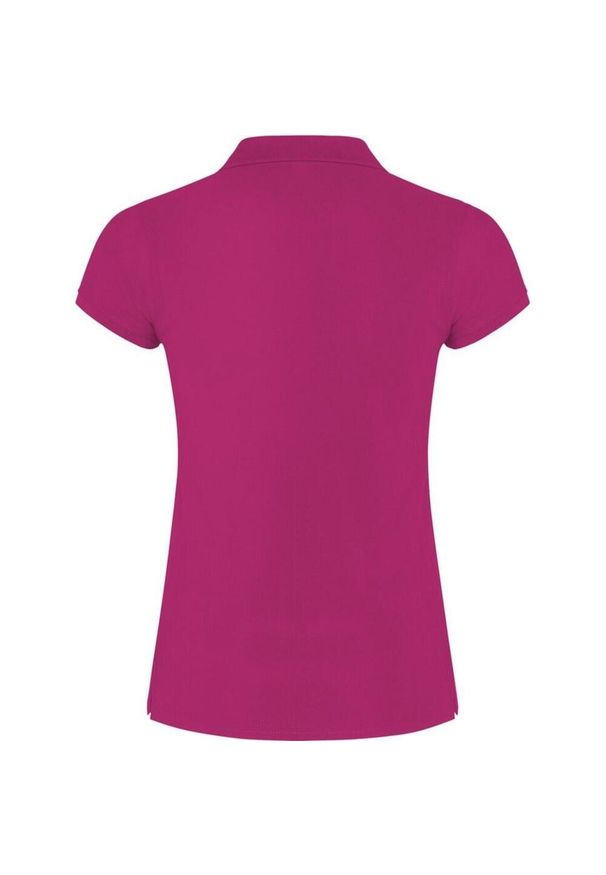 ROLY - Damska Koszulka Polo W Gwiazdki. Typ kołnierza: polo. Kolor: czerwony, wielokolorowy, różowy