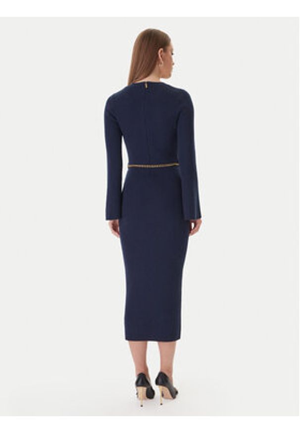 MICHAEL Michael Kors Sukienka dzianinowa MF5835G4VR Granatowy Slim Fit. Kolor: niebieski. Materiał: wełna