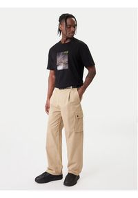 Hugo - HUGO Spodnie materiałowe Craysen 50553180 Beżowy Straight Fit. Kolor: beżowy. Materiał: bawełna #4