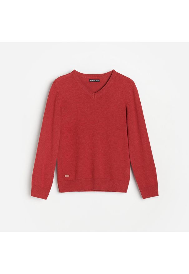 Reserved - Klasyczny sweter - Czerwony. Kolor: czerwony. Styl: klasyczny