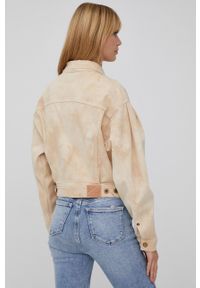 Pepe Jeans kurtka jeansowa Ridge Earth damska kolor beżowy przejściowa. Kolor: beżowy. Materiał: tkanina, bawełna. Wzór: gładki #5