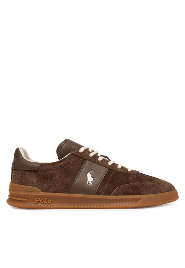 Polo Ralph Lauren Sneakersy 809973707001 Brązowy. Kolor: brązowy. Materiał: skóra, zamsz