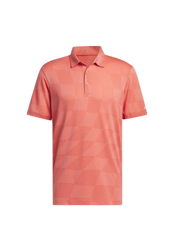 Adidas - Teksturowana koszulka polo adidas Ultimate365. Typ kołnierza: polo. Kolor: różowy, pomarańczowy, wielokolorowy. Materiał: żakard, dzianina. Styl: sportowy